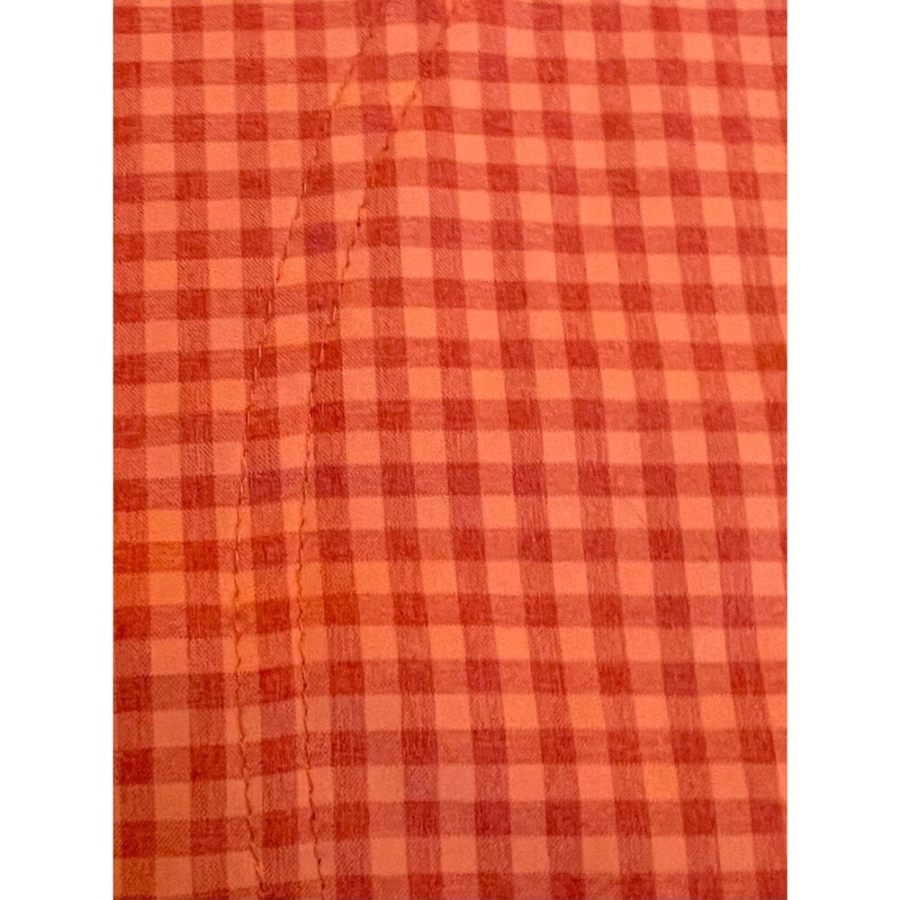 TITLE NINE Orange Gingham Check Tuolumne Tech Shirt Hiking Outdoor UPF Size XS - Picture 5 of 7